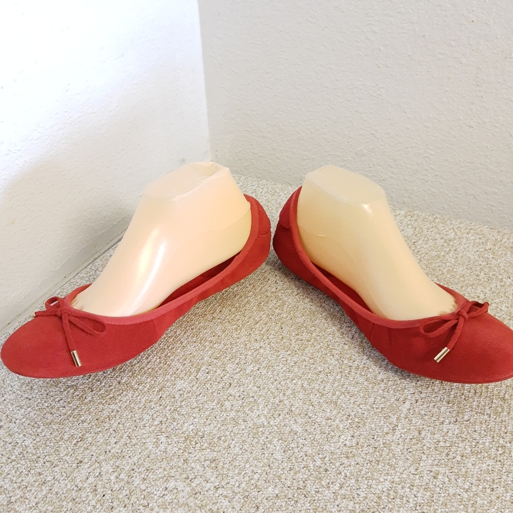 Michael Michael Kors Red Suede Ballet Shoes - Picture 5 of 7